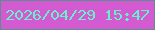 文字の大きさ：2、枠の色：598f8f、背景の色：d45ad2、文字の色：69f0c8 無料ブログパーツのブログ時計