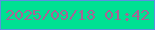 文字の大きさ：2、枠の色：5991e1、背景の色：00e192、文字の色：a86395 無料ブログパーツのブログ時計