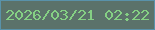 文字の大きさ：5、枠の色：5992aa、背景の色：5b726a、文字の色：85d084 無料ブログパーツのブログ時計