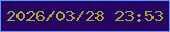 文字の大きさ：3、枠の色：5996fd、背景の色：280362、文字の色：9aaf40 無料ブログパーツのブログ時計