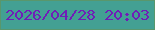 文字の大きさ：1、枠の色：59976c、背景の色：43a093、文字の色：701db7 無料ブログパーツのブログ時計