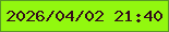 文字の大きさ：5、枠の色：599825、背景の色：92f80f、文字の色：340f19 無料ブログパーツのブログ時計