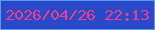 文字の大きさ：4、枠の色：5999fb、背景の色：2a49c9、文字の色：e93f8c 無料ブログパーツのブログ時計
