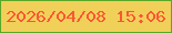文字の大きさ：5、枠の色：59a828、背景の色：f1d05a、文字の色：fa5733 無料ブログパーツのブログ時計