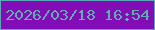 文字の大きさ：4、枠の色：59a8b7、背景の色：820cb5、文字の色：64acb3 無料ブログパーツのブログ時計