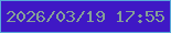 文字の大きさ：2、枠の色：59a8da、背景の色：3f18c5、文字の色：85a097 無料ブログパーツのブログ時計