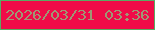 文字の大きさ：2、枠の色：59ab63、背景の色：f00b48、文字の色：9f9774 無料ブログパーツのブログ時計