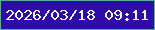 文字の大きさ：3、枠の色：59af99、背景の色：2f0ca8、文字の色：f2f5da 無料ブログパーツのブログ時計