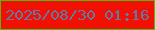 文字の大きさ：3、枠の色：59b514、背景の色：f21003、文字の色：6477a7 無料ブログパーツのブログ時計