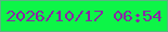 文字の大きさ：3、枠の色：59b582、背景の色：0df547、文字の色：8827a4 無料ブログパーツのブログ時計
