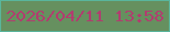 文字の大きさ：1、枠の色：59b59c、背景の色：66905f、文字の色：b13d6f 無料ブログパーツのブログ時計