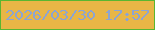 文字の大きさ：2、枠の色：59b631、背景の色：e8b646、文字の色：8ca4d3 無料ブログパーツのブログ時計
