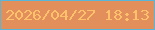 文字の大きさ：3、枠の色：59b6d9、背景の色：e28f5c、文字の色：ffc16c 無料ブログパーツのブログ時計