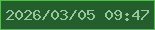 文字の大きさ：1、枠の色：59b758、背景の色：245e2c、文字の色：95c79e 無料ブログパーツのブログ時計