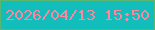 文字の大きさ：4、枠の色：59b770、背景の色：12bebb、文字の色：fb88a1 無料ブログパーツのブログ時計
