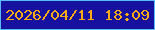 文字の大きさ：4、枠の色：59baff、背景の色：16119e、文字の色：f9aa15 無料ブログパーツのブログ時計