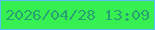 文字の大きさ：1、枠の色：59c0f3、背景の色：35f050、文字の色：29a173 無料ブログパーツのブログ時計