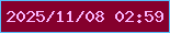 文字の大きさ：4、枠の色：59c0fc、背景の色：85002d、文字の色：f9b5fe 無料ブログパーツのブログ時計