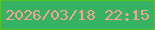 文字の大きさ：3、枠の色：59c223、背景の色：35b264、文字の色：fba18f 無料ブログパーツのブログ時計