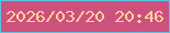 文字の大きさ：4、枠の色：59c4e0、背景の色：cd517d、文字の色：f9d2a1 無料ブログパーツのブログ時計