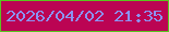 文字の大きさ：1、枠の色：59c51f、背景の色：bb0453、文字の色：8b93f4 無料ブログパーツのブログ時計