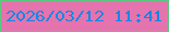 文字の大きさ：3、枠の色：59c87f、背景の色：e573ae、文字の色：0e89e7 無料ブログパーツのブログ時計