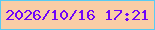 文字の大きさ：2、枠の色：59cbf2、背景の色：facda6、文字の色：7004f9 無料ブログパーツのブログ時計