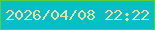 文字の大きさ：2、枠の色：59ce3b、背景の色：08bec5、文字の色：eadca9 無料ブログパーツのブログ時計