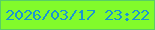 文字の大きさ：2、枠の色：59ce64、背景の色：82fb2b、文字の色：1a95d1 無料ブログパーツのブログ時計