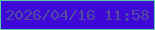 文字の大きさ：5、枠の色：59cfab、背景の色：3e09d7、文字の色：504ba0 無料ブログパーツのブログ時計
