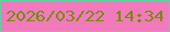 文字の大きさ：5、枠の色：59d3a1、背景の色：f27abc、文字の色：758c08 無料ブログパーツのブログ時計