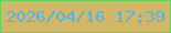 文字の大きさ：3、枠の色：59d65c、背景の色：d2b767、文字の色：4db6e7 無料ブログパーツのブログ時計