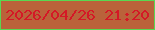 文字の大きさ：2、枠の色：59d751、背景の色：ba623a、文字の色：d41826 無料ブログパーツのブログ時計