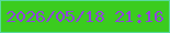 文字の大きさ：2、枠の色：59da9d、背景の色：3bcc1f、文字の色：8f45db 無料ブログパーツのブログ時計