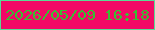 文字の大きさ：3、枠の色：59db95、背景の色：f20966、文字の色：39be32 無料ブログパーツのブログ時計