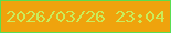 文字の大きさ：1、枠の色：59de52、背景の色：efa30d、文字の色：caec5a 無料ブログパーツのブログ時計