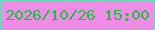 文字の大きさ：4、枠の色：59deb0、背景の色：f08be7、文字の色：1ac13f 無料ブログパーツのブログ時計