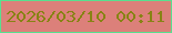 文字の大きさ：1、枠の色：59df8f、背景の色：dc807a、文字の色：878314 無料ブログパーツのブログ時計