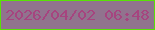 文字の大きさ：3、枠の色：59e106、背景の色：91738e、文字の色：a6447f 無料ブログパーツのブログ時計