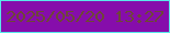 文字の大きさ：5、枠の色：59e8ea、背景の色：860dab、文字の色：6e4737 無料ブログパーツのブログ時計