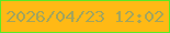 文字の大きさ：2、枠の色：59ea28、背景の色：ffb915、文字の色：a3a45d 無料ブログパーツのブログ時計