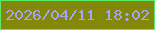 文字の大きさ：5、枠の色：59ea66、背景の色：838809、文字の色：a3a6f8 無料ブログパーツのブログ時計
