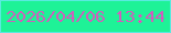 文字の大きさ：5、枠の色：59eade、背景の色：1ef297、文字の色：ce60bc 無料ブログパーツのブログ時計