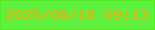 文字の大きさ：5、枠の色：59ed15、背景の色：5ef13f、文字の色：f7aa06 無料ブログパーツのブログ時計