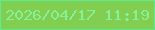 文字の大きさ：1、枠の色：59ed94、背景の色：82ce50、文字の色：86f196 無料ブログパーツのブログ時計