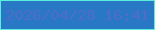 文字の大きさ：2、枠の色：59efdb、背景の色：2878c6、文字の色：4f6cc6 無料ブログパーツのブログ時計