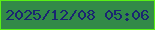 文字の大きさ：4、枠の色：59f016、背景の色：328a48、文字の色：1a2571 無料ブログパーツのブログ時計