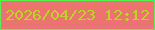 文字の大きさ：5、枠の色：59f04d、背景の色：ec736e、文字の色：bbd527 無料ブログパーツのブログ時計