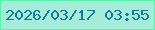 文字の大きさ：5、枠の色：59f1ab、背景の色：a5edda、文字の色：137a99 無料ブログパーツのブログ時計