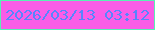 文字の大きさ：1、枠の色：59f1b3、背景の色：fa5de7、文字の色：5785fd 無料ブログパーツのブログ時計